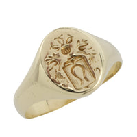 Vintage signet ring in 14 carat gold-mens rings-The Antique Ring Shop