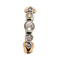 Rose diamond ring in silver and gold-Vintage Rings-The Antique Ring Shop
