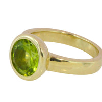 14 carat gold peridot ring-Vintage Rings-The Antique Ring Shop