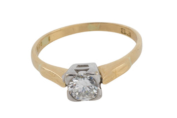 White gold ring pave set with diamonds-Rings-The Antique Ring Shop