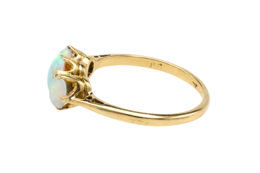 Three stone opal ring in 18 carat gold-Vintage Rings-The Antique Ring Shop
