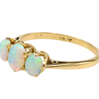 Three stone opal ring in 18 carat gold-Vintage Rings-The Antique Ring Shop