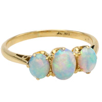 Three stone opal ring in 18 carat gold-Vintage Rings-The Antique Ring Shop