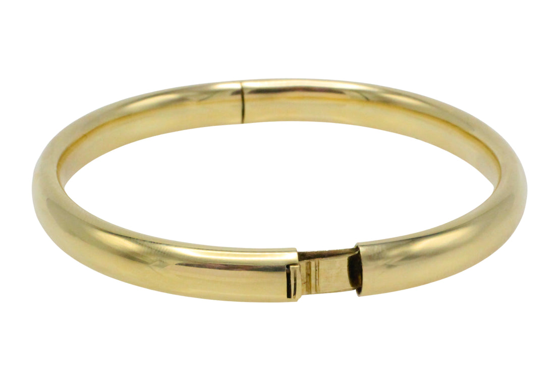 Vintage 14 carat gold hinged bracelet-Bracelets-The Antique Ring Shop