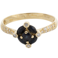 Vintage 14 carat gold sapphire and diamond ring-Vintage Rings-The Antique Ring Shop