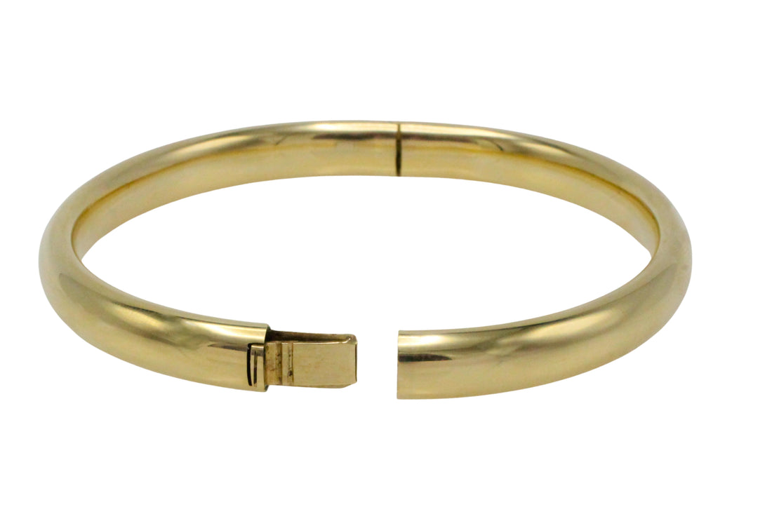 Vintage 14 carat gold hinged bracelet-Bracelets-The Antique Ring Shop