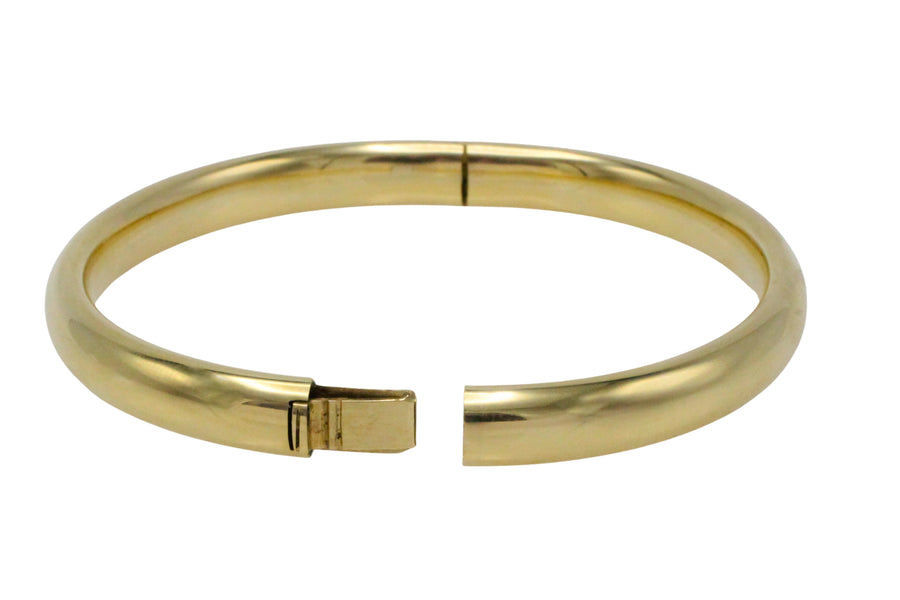 Vintage 14 carat gold hinged bracelet-Bracelets-The Antique Ring Shop