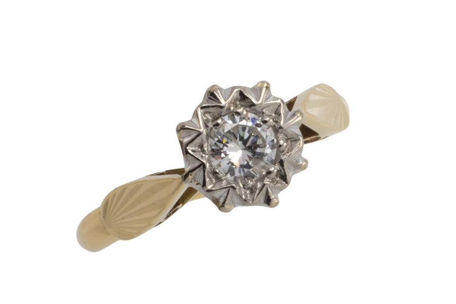 Diamond soloitaire illusion set ring-engagement rings-The Antique Ring Shop