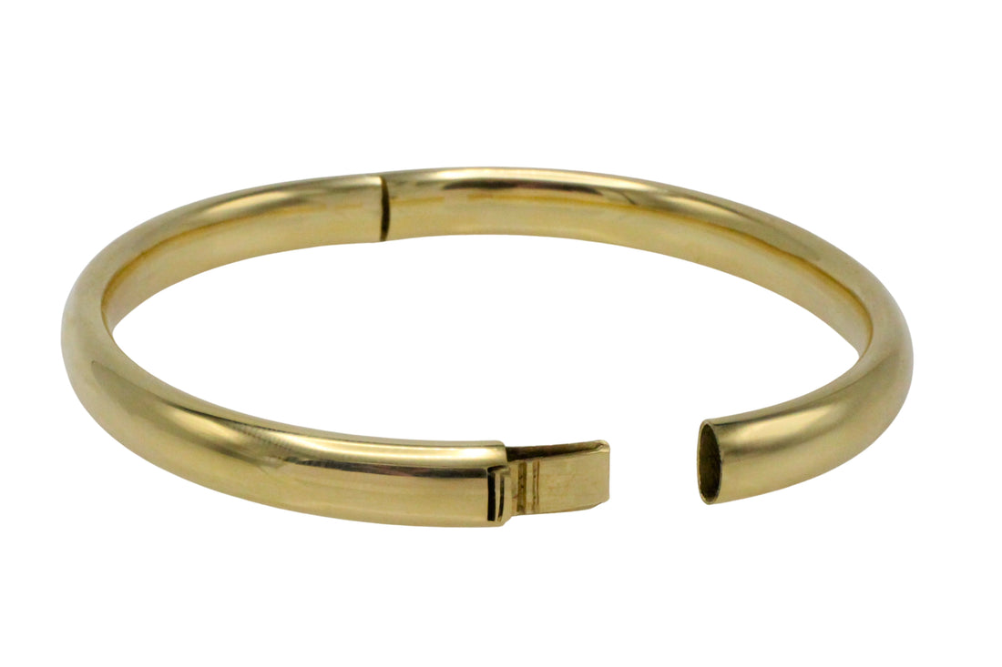 Vintage 14 carat gold hinged bracelet-Bracelets-The Antique Ring Shop