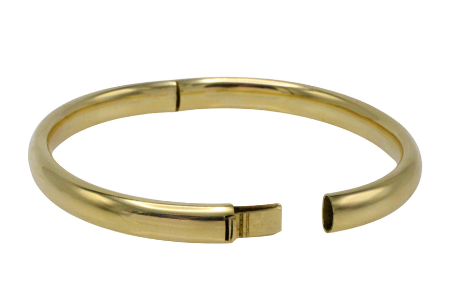 Vintage 14 carat gold hinged bracelet-Bracelets-The Antique Ring Shop