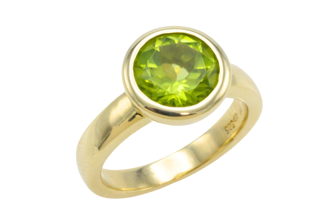 14 carat gold peridot ring-Vintage Rings-The Antique Ring Shop