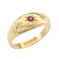 Ruby and diamond gypsy ring from 1919-Antique rings-The Antique Ring Shop