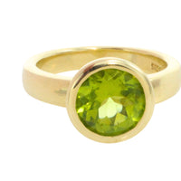 14 carat gold peridot ring-Vintage Rings-The Antique Ring Shop