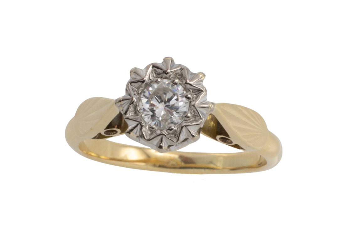 Diamond soloitaire illusion set ring-engagement rings-The Antique Ring Shop