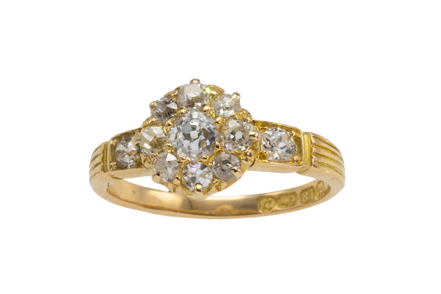 Victorian old cut diamond cluster ring from 1895-Antique rings-The Antique Ring Shop