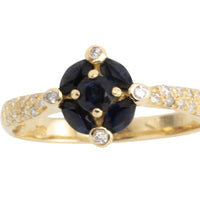 Vintage 14 carat gold sapphire and diamond ring-Vintage Rings-The Antique Ring Shop