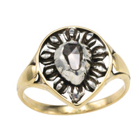 Antique rose diamond ring in silver and gold