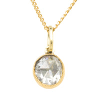 Rose diamond solitaire pendant in 14 carat gold-Pendants-The Antique Ring Shop