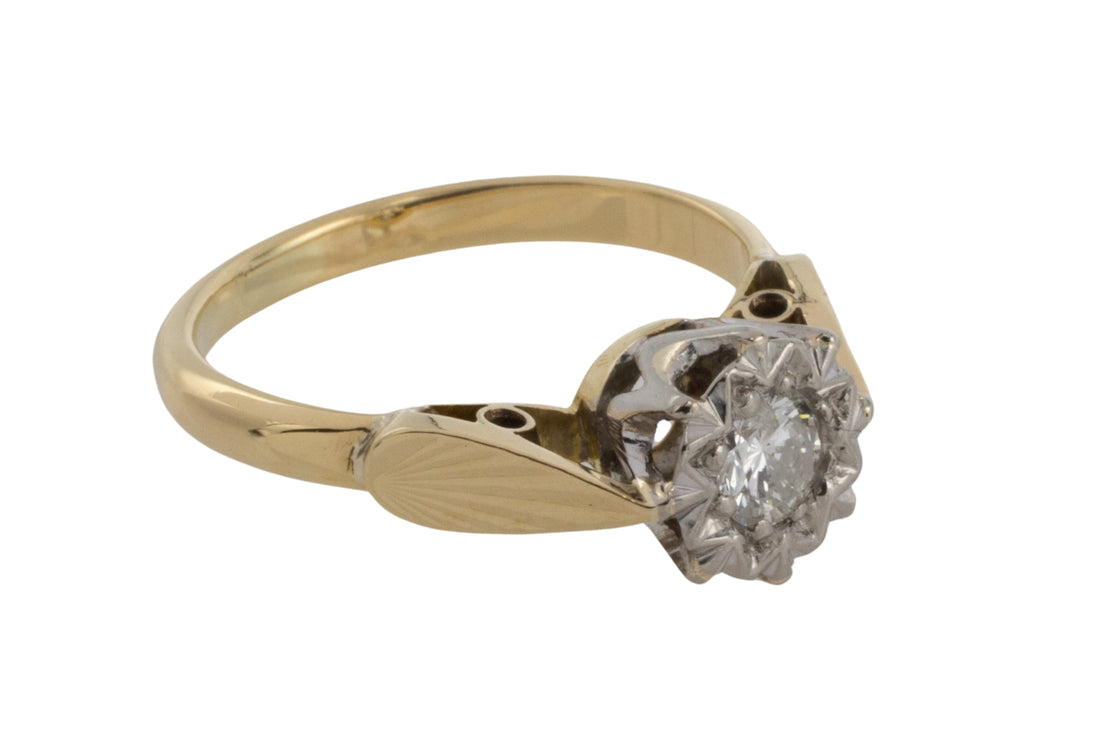 Diamond soloitaire illusion set ring-engagement rings-The Antique Ring Shop