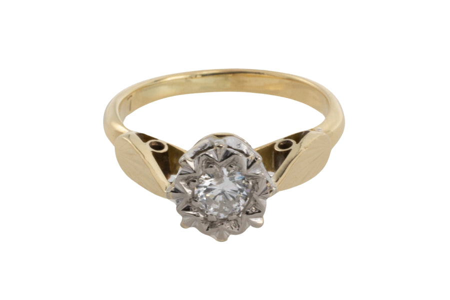 Diamond soloitaire illusion set ring-engagement rings-The Antique Ring Shop