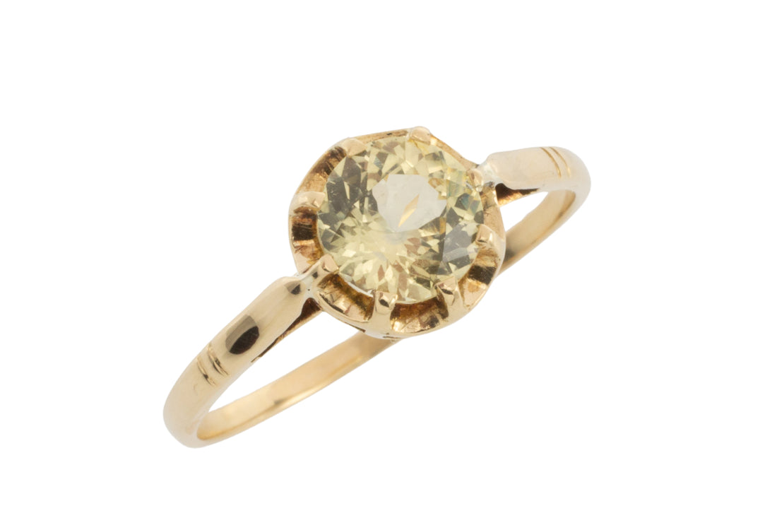 Faceted sapphire collier in 14 carat gold-Necklaces-The Antique Ring Shop