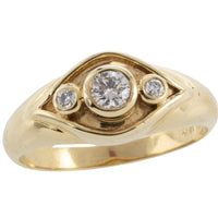 Brilliant cut diamond ring in 14 carat gold-vintage rings-The Antique Ring Shop