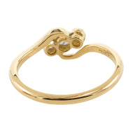 Vintage 18 carat gold swirl ring with diamonds-Vintage Rings-The Antique Ring Shop