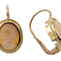 Cameo earrings in 18 carat gold-Earrings-The Antique Ring Shop