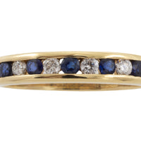 Sapphire and diamond band in 18 carat gold-Vintage Rings-The Antique Ring Shop