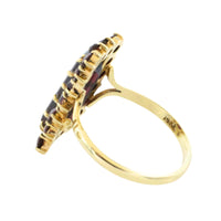 Rectangular garnet ring in 14 carat gold-Rings-The Antique Ring Shop