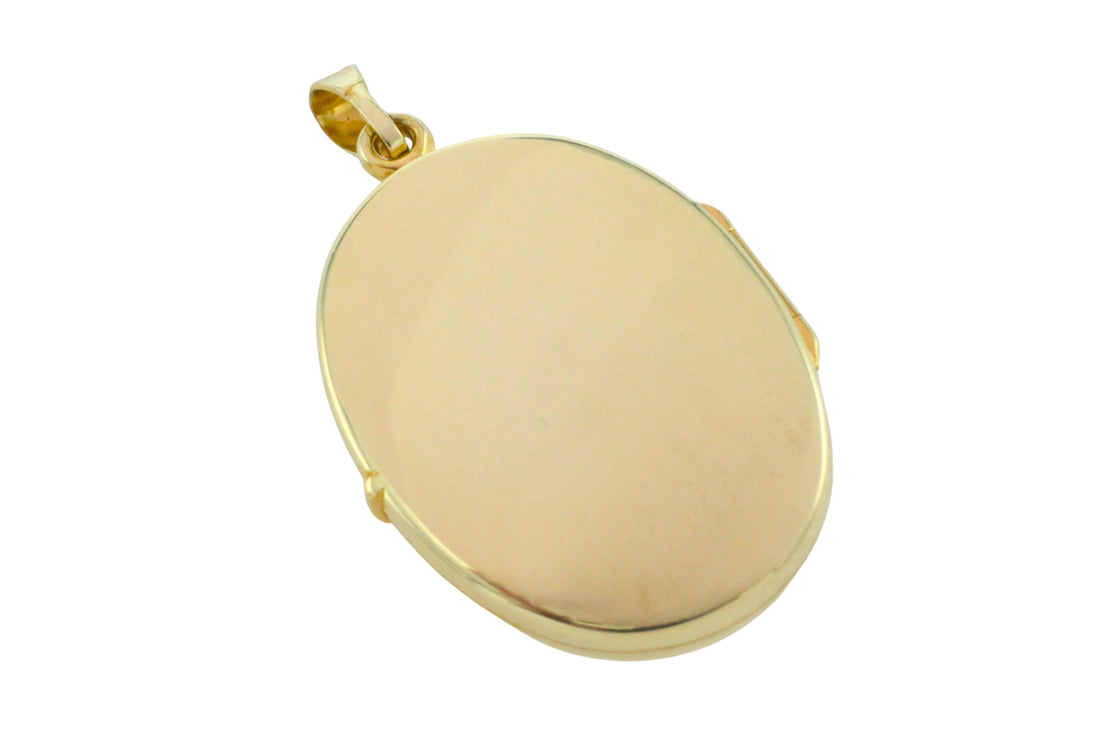 Vintage photo locket in 14 carat gold-Pendants-The Antique Ring Shop