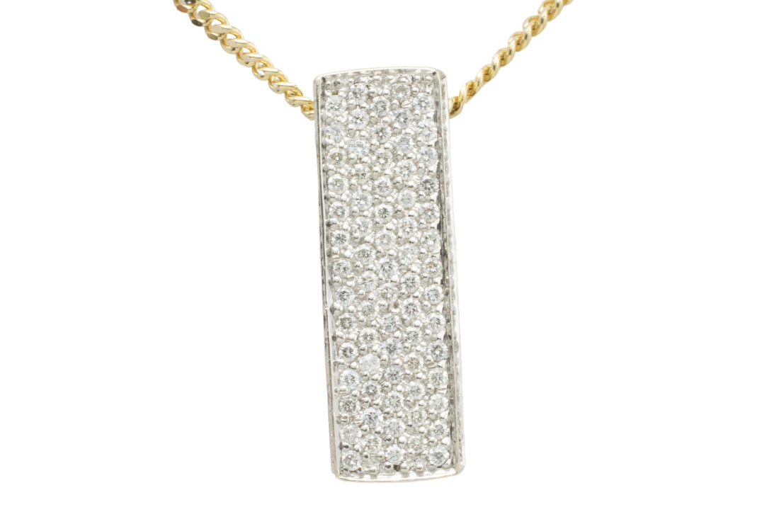 14 carat gold pendant pave set with diamonds-Pendants-The Antique Ring Shop