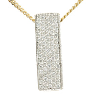 14 carat gold pendant pave set with diamonds-Pendants-The Antique Ring Shop