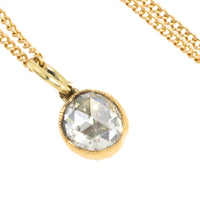 Rose diamond solitaire pendant in 14 carat gold-Pendants-The Antique Ring Shop