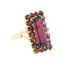 Rectangular garnet ring in 14 carat gold-Rings-The Antique Ring Shop