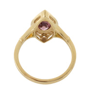 Pink sapphire marquise ring with diamonds-Vintage Rings-The Antique Ring Shop