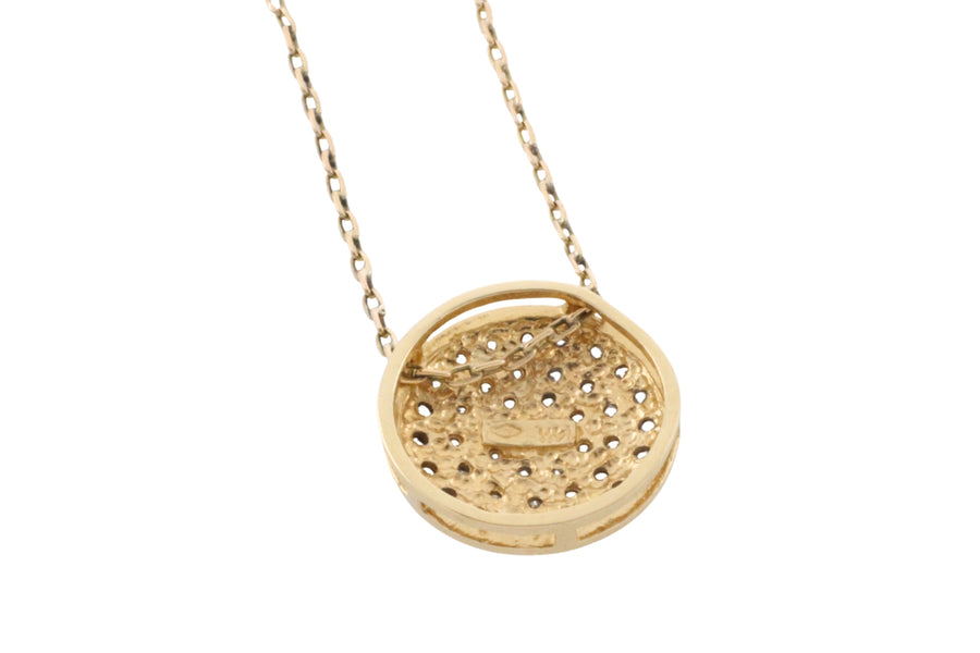 Diamond pendant in yellow and white gold