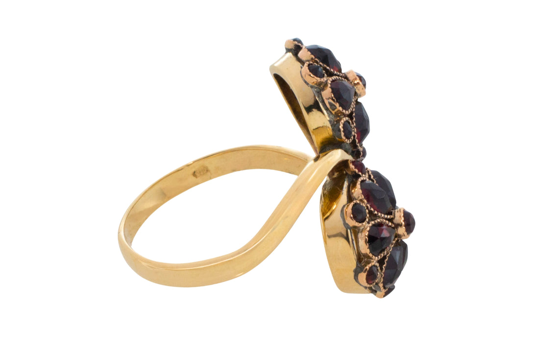 Vintage Toi et Moi garnet ring-Vintage Rings-The Antique Ring Shop