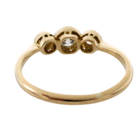 Vintage drie-steens diamanten ring