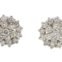 Diamond cluster studs in 18 carat gold-Earrings-The Antique Ring Shop