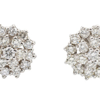 Diamond cluster studs in 18 carat gold-Earrings-The Antique Ring Shop