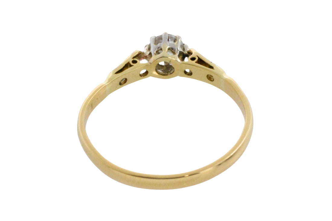 Vintage diamond ring in 18 carat gold-engagement rings-The Antique Ring Shop