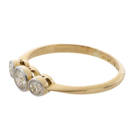 Vintage drie-steens diamanten ring