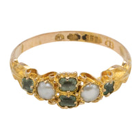 Victorian pearl and chrysoberyl ring from 1869-Antique rings-The Antique Ring Shop