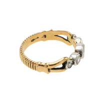 Rose diamond ring in silver and gold-Vintage Rings-The Antique Ring Shop
