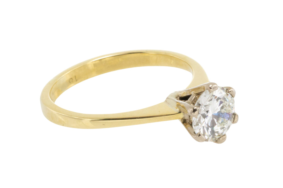 Vintage .85 carat brilliant cut diamond solitaire ring-engagement rings-The Antique Ring Shop