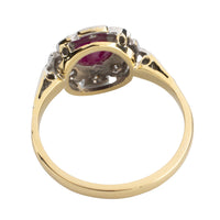 Vintage ruby and diamond ring in platinum and gold-engagement rings-The Antique Ring Shop