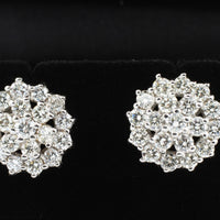 Diamond cluster studs in 18 carat gold-Earrings-The Antique Ring Shop