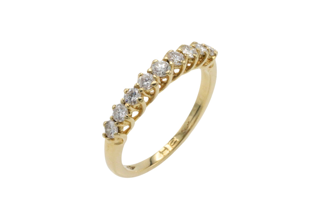Diamond half eternity band in 18 carat gold-Vintage Rings-The Antique Ring Shop