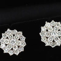 Diamond cluster studs in 18 carat gold-Earrings-The Antique Ring Shop